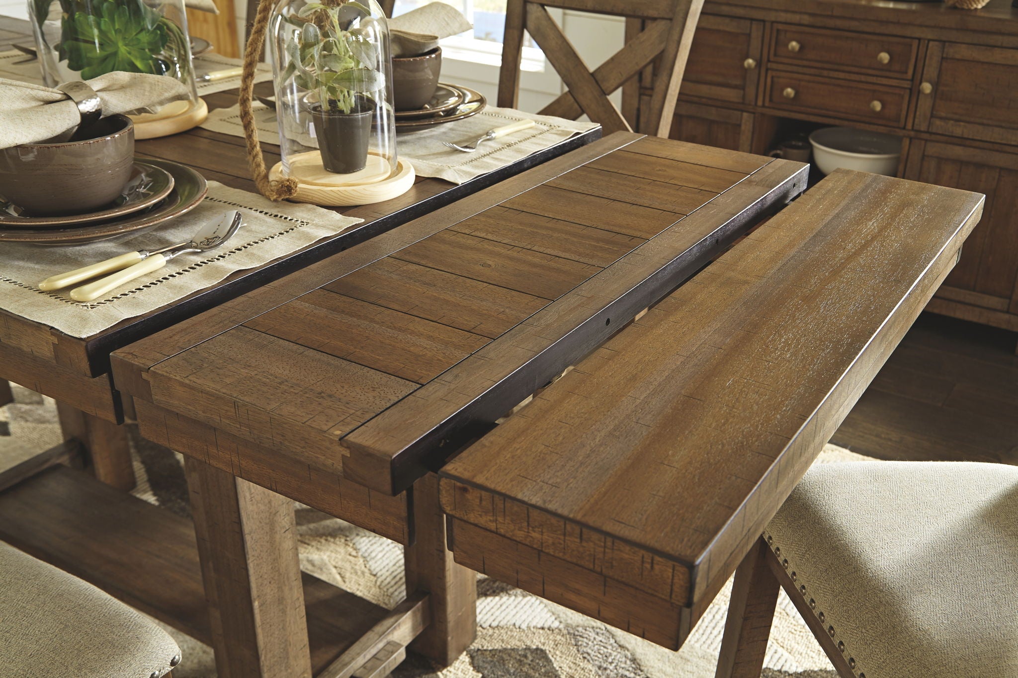 Moriville - Rectangular Dining Table Set - Counter Height, alternate view 15 with wood construction