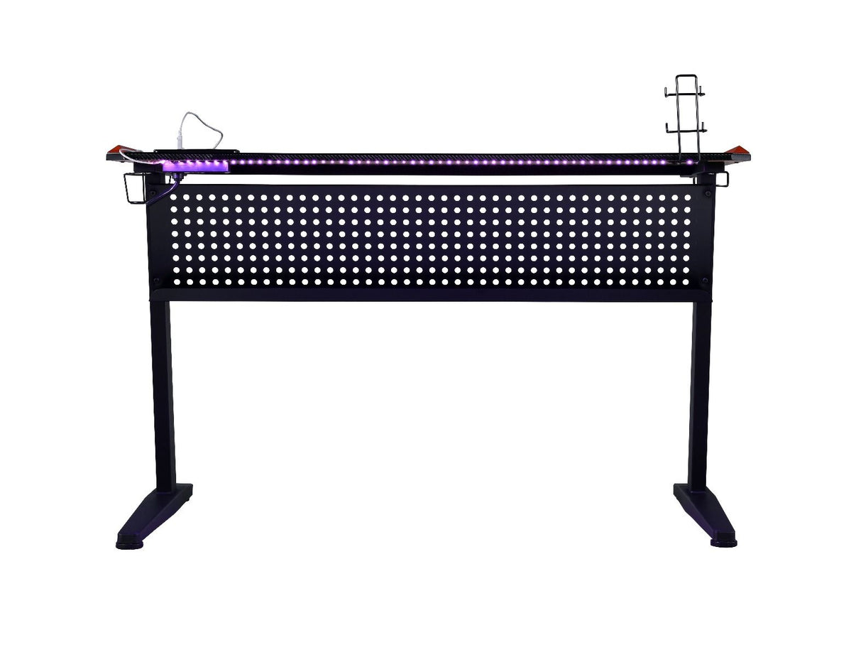 Dragi - Gaming Desk With USB - Black & Red, alternate view 8 with wood construction