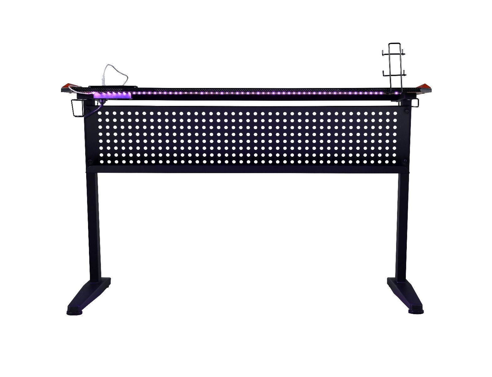 Dragi - Gaming Desk With USB - Black & Red, alternate view 8 with wood construction