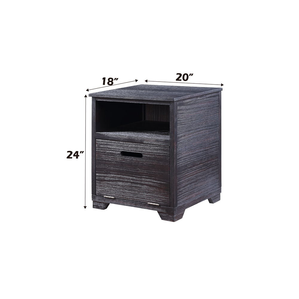 Kamilia - End Table - Antique Black, alternate view 2 with wood construction