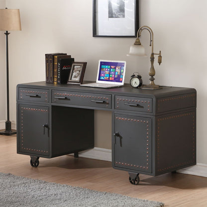 Actaki - Executive Writing Desk - Sandy Gray, alternate view 4 with metal