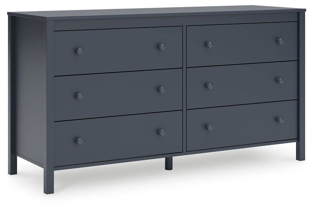 Simmenfort - Six Drawer Dresser - Navy Blue, product view with engineered wood