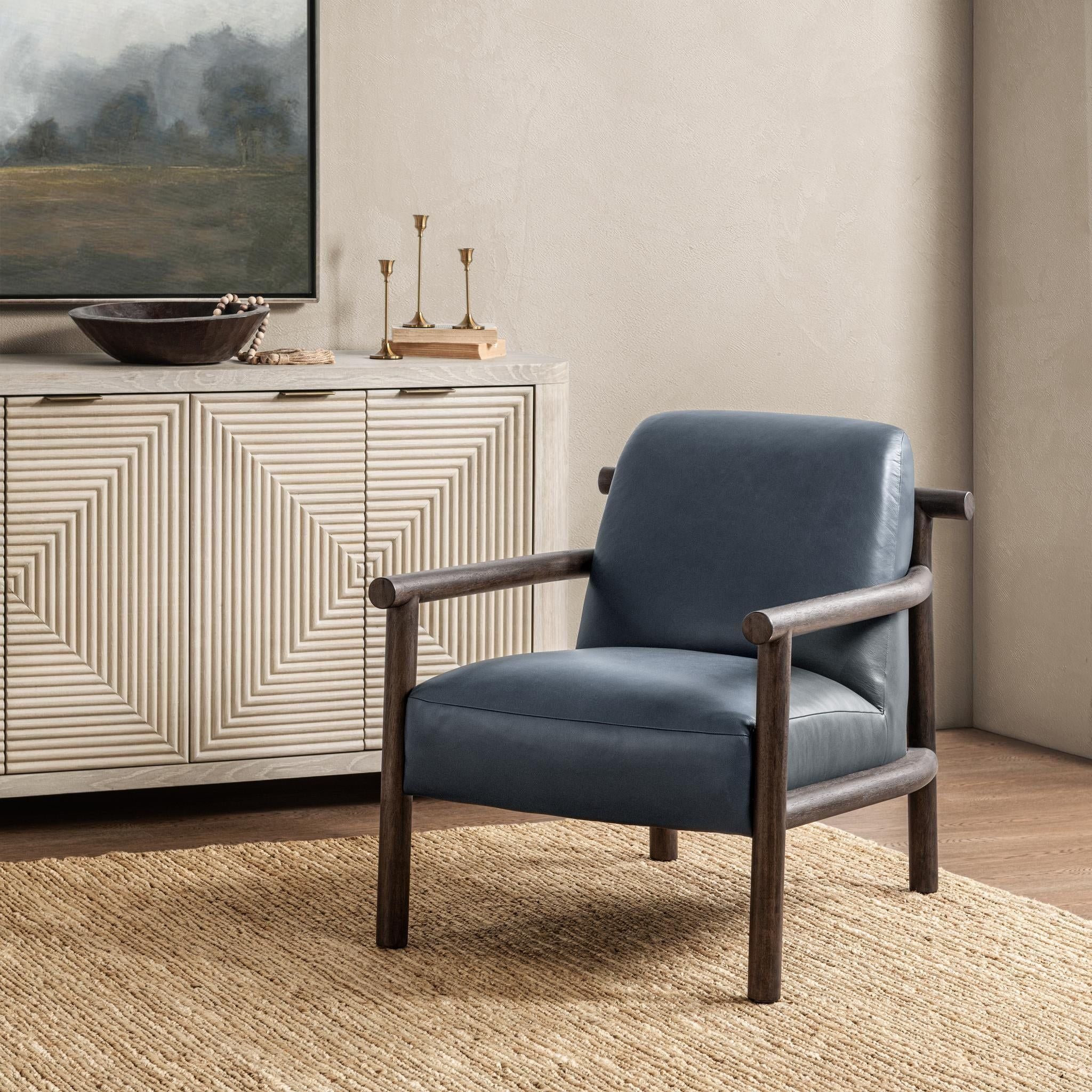 Azoria - Accent Chair, alternate view 21 with top-grain leather