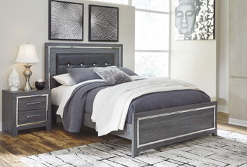 Lodanna - Panel Bed With Roll Slats, product view with wood construction