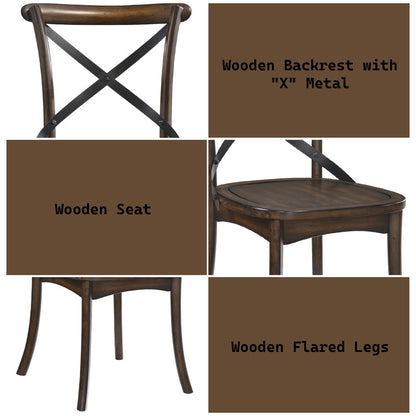 Kaelyn - Side Chair (Set of 2) - Dark Oak & Black Metal, alternate view 9 with wood construction