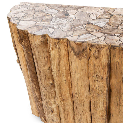 Norwest Petrified - Wood Console Table - Natural, alternate view 9 with resin