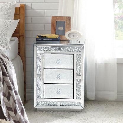 Mallika - Accent Table - Mirrored & Faux Crystals, alternate view 8 with glass