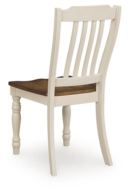 Wirloni - Dining Room Side Chair (Set of 2) - Antique White / Brown, alternate view 6 with solid wood