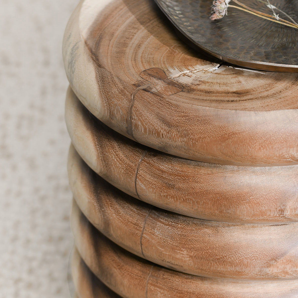 Gala - Round End Table - Natural, alternate view 6 with wood construction