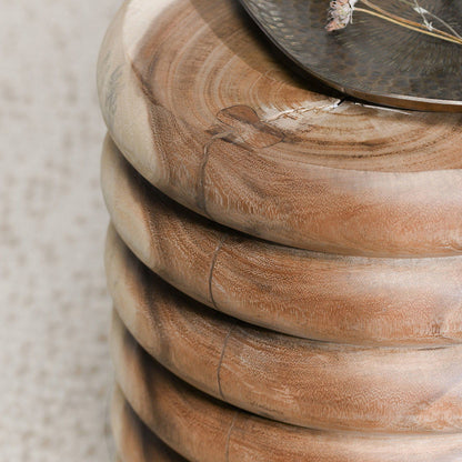 Gala - Round End Table - Natural, alternate view 6 with wood construction
