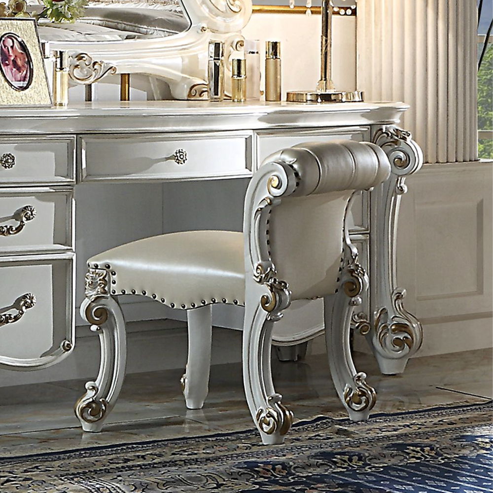 Vendome - Vanity Stool, alternate view 14 with leather upholstery
