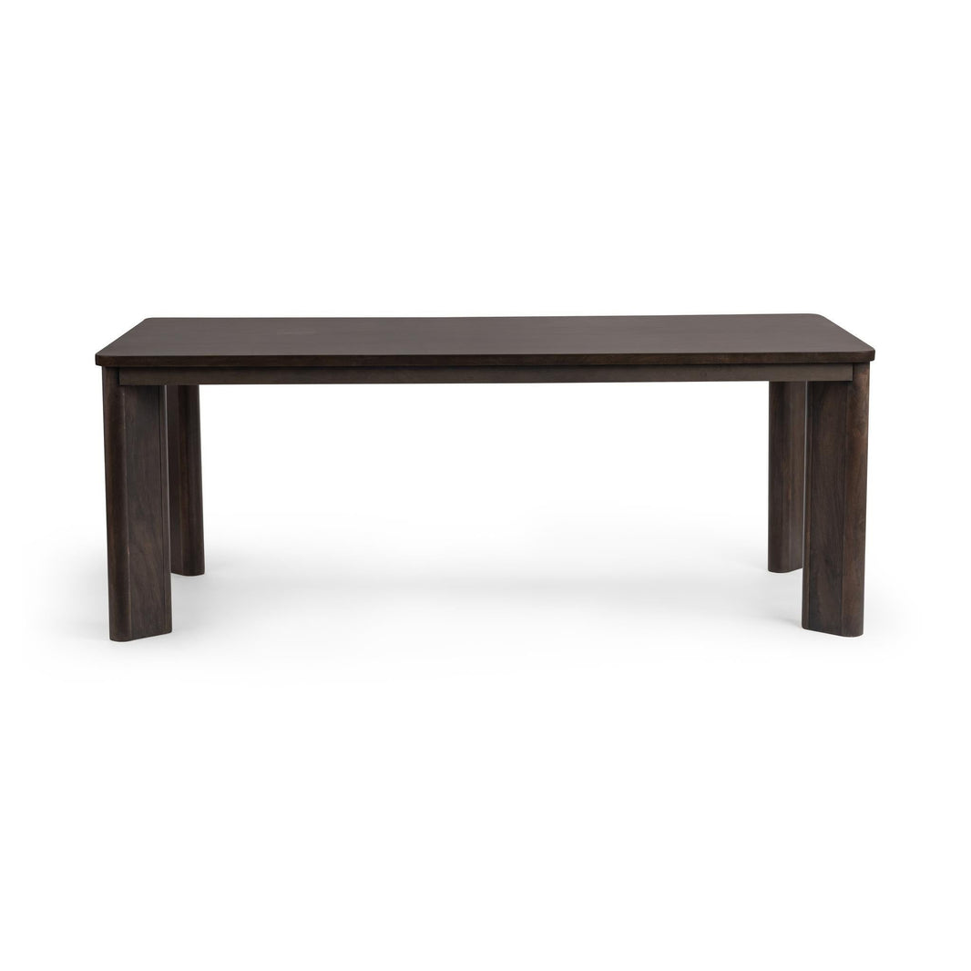Ledro - Dining Table - Dark Brown, product view with wood construction