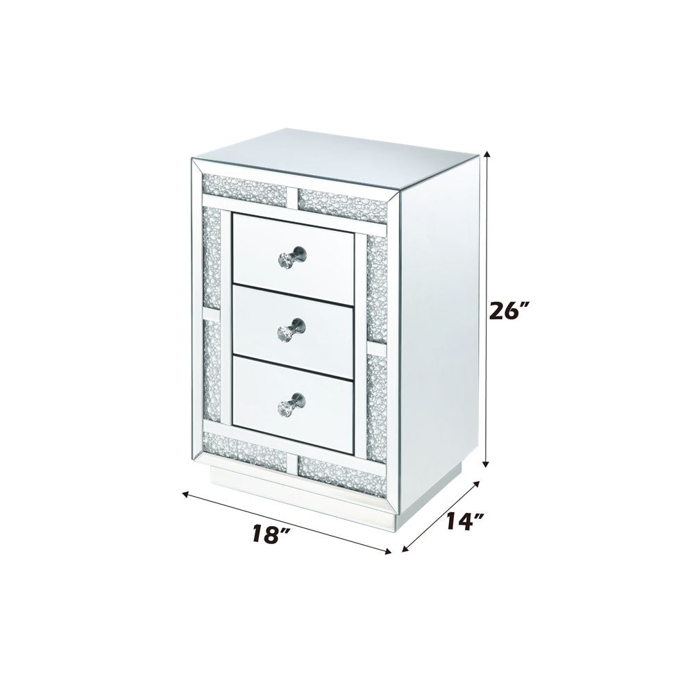 Mallika - Accent Table - Mirrored & Faux Crystals, alternate view 9 with glass