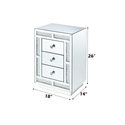 Mallika - Accent Table - Mirrored & Faux Crystals, alternate view 9 with glass