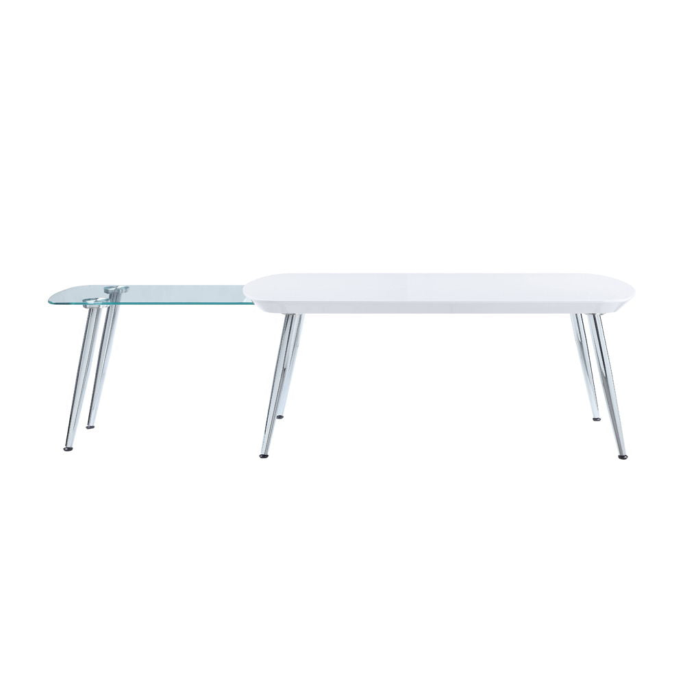 Patina - Coffee Table - White & Chrome, alternate view 9 with wood construction