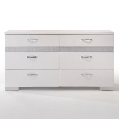 Naima II - Dresser - White High Gloss, alternate view 8 with wood construction