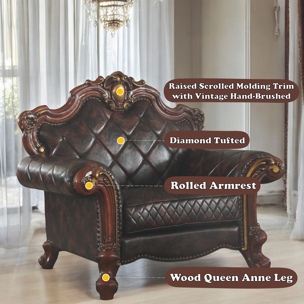 Picardy - Chair w/1 Pillow, alternate view 14 with leather upholstery