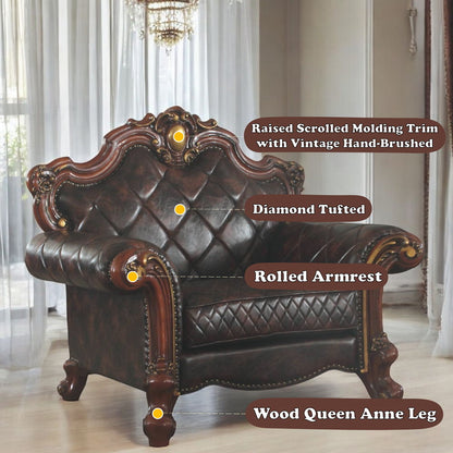 Picardy - Chair w/1 Pillow, alternate view 14 with leather upholstery