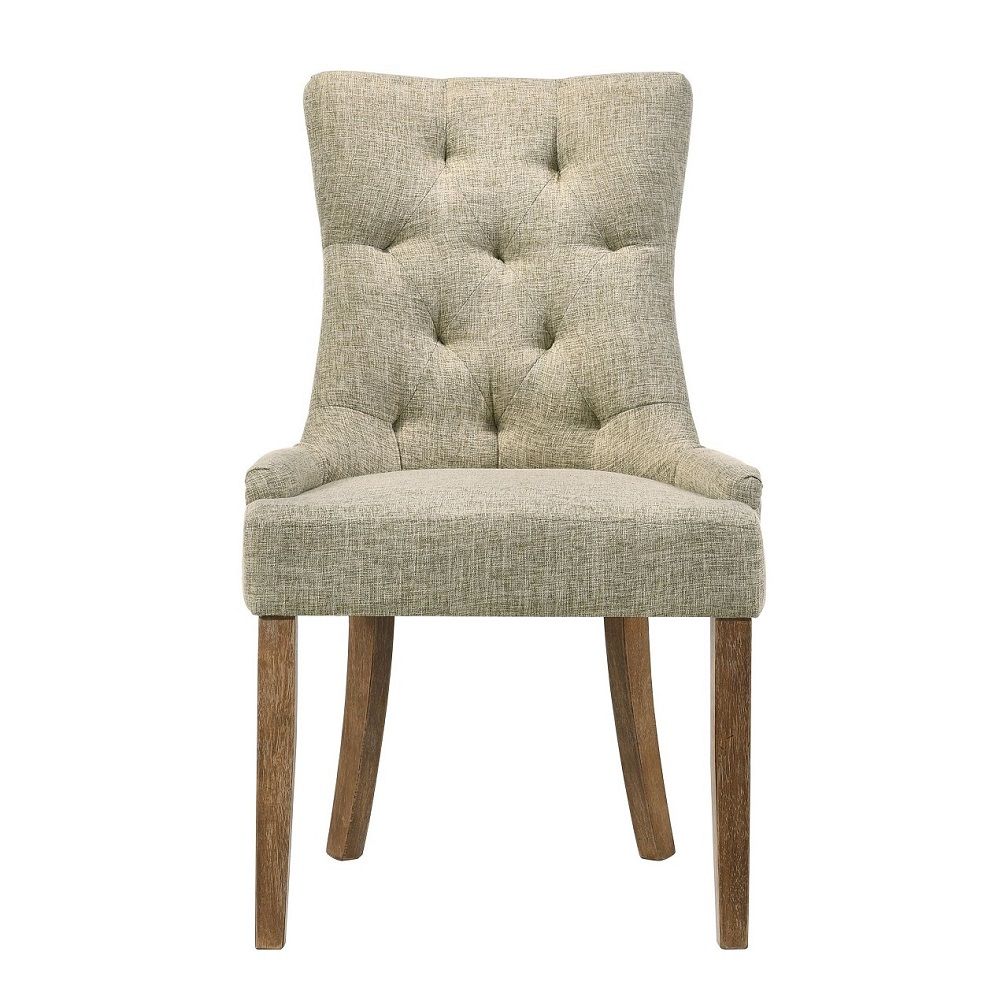 Yotam - Side Chair (Set of 2) - Beige Fabric & Salvaged Oak, alternate view 7 with wood construction