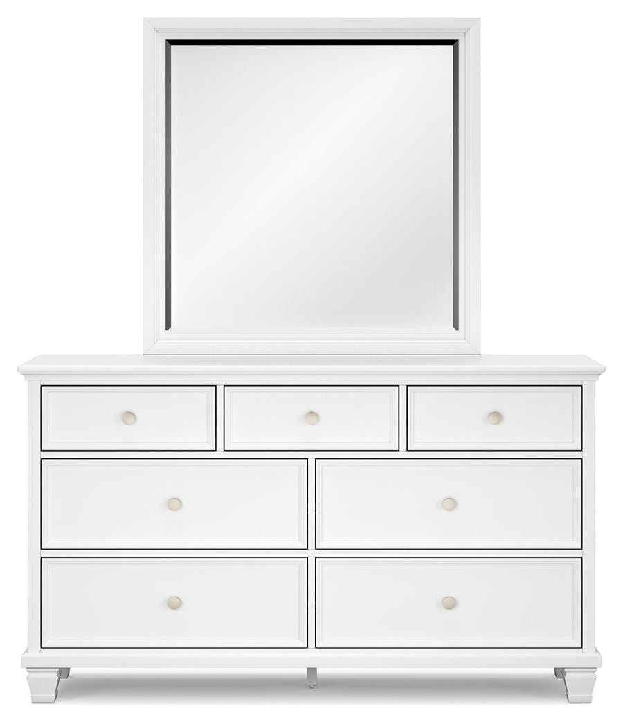 Fortman - Dresser And Mirror - White, alternate view 9 with wood construction
