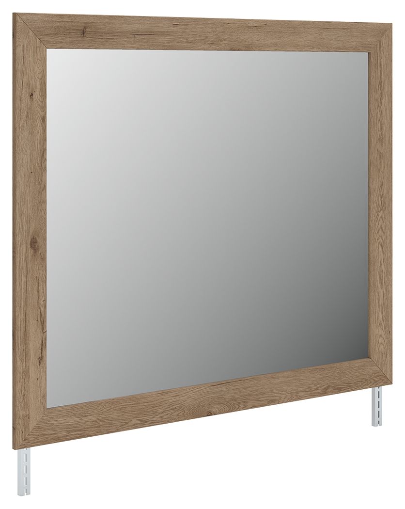 Oliandon - Bedroom Mirror - Light Brown, product view with engineered wood