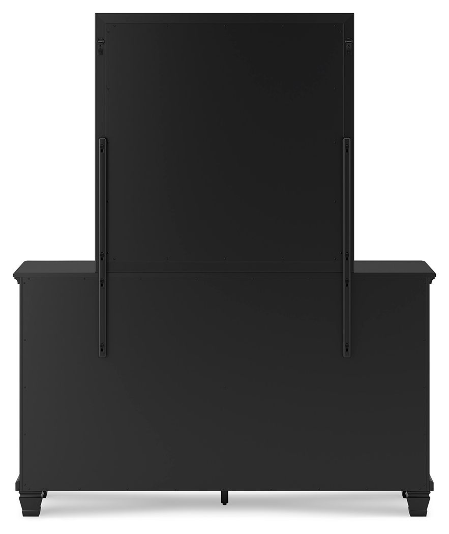 Lanolee - Dresser And Mirror - Black, alternate view 9 with wood construction