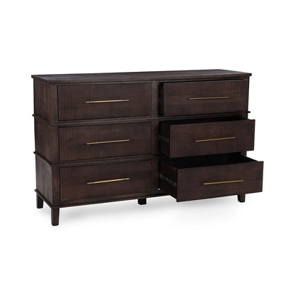 Westlake - 6 Drawers Dresser - Kona Brown, alternate view 9 with wood construction