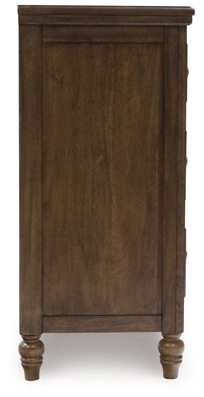 Sturlayne - Dresser - Brown, alternate view 9 with wood construction