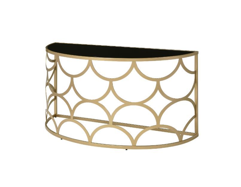 Altus - Console Table - Gold, product view with glass