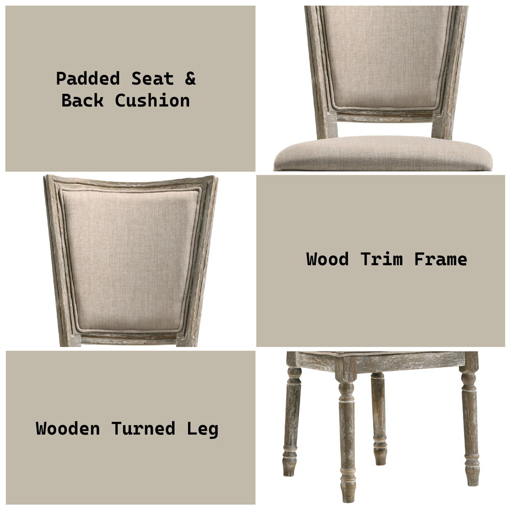 Gabrian - Fabric Side Chair (Set of 2) - Two-Tone Beige & Reclaimed Gray, alternate view 8 with wood construction