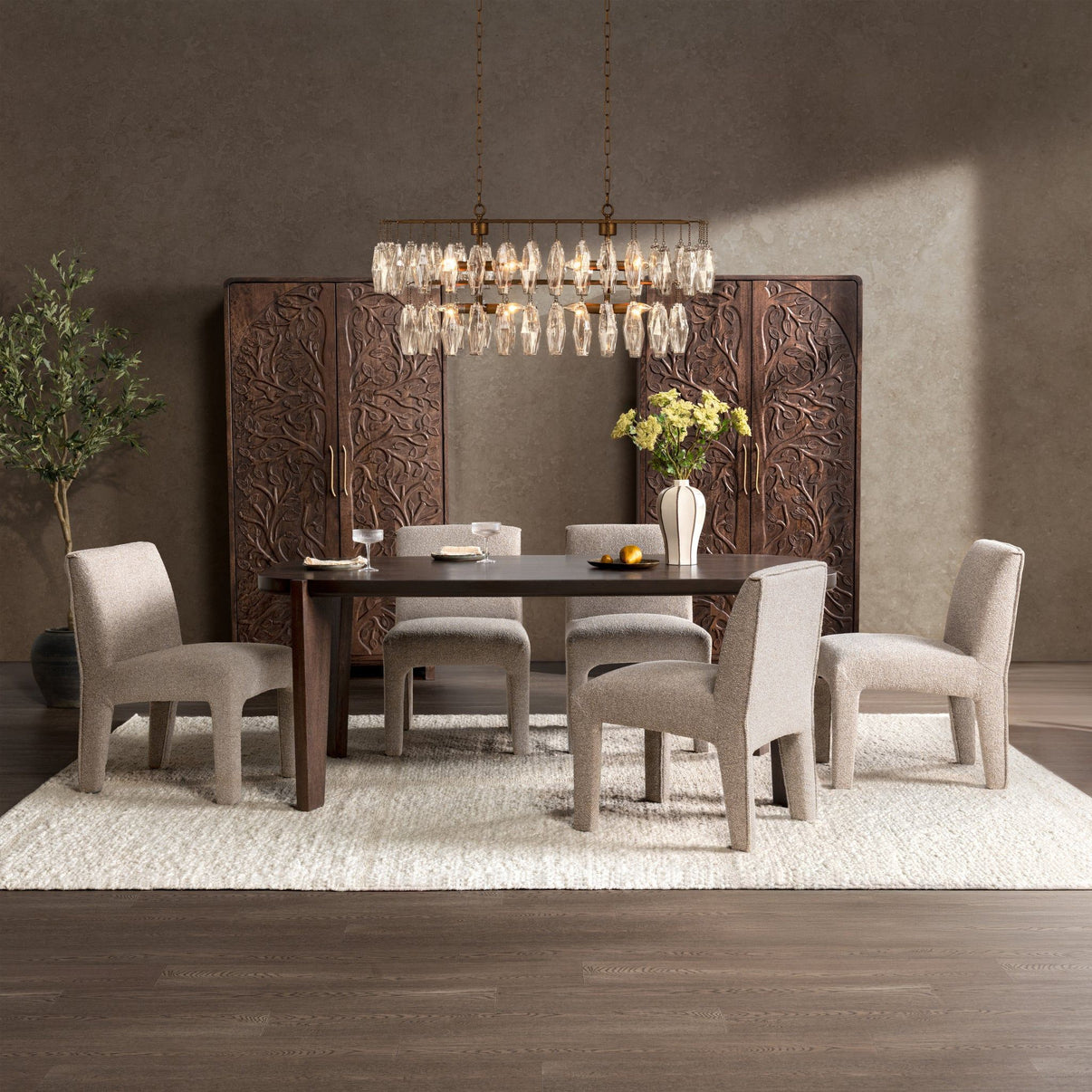 Albero - Dining Table - Bark Brown, alternate view 5 with wood construction