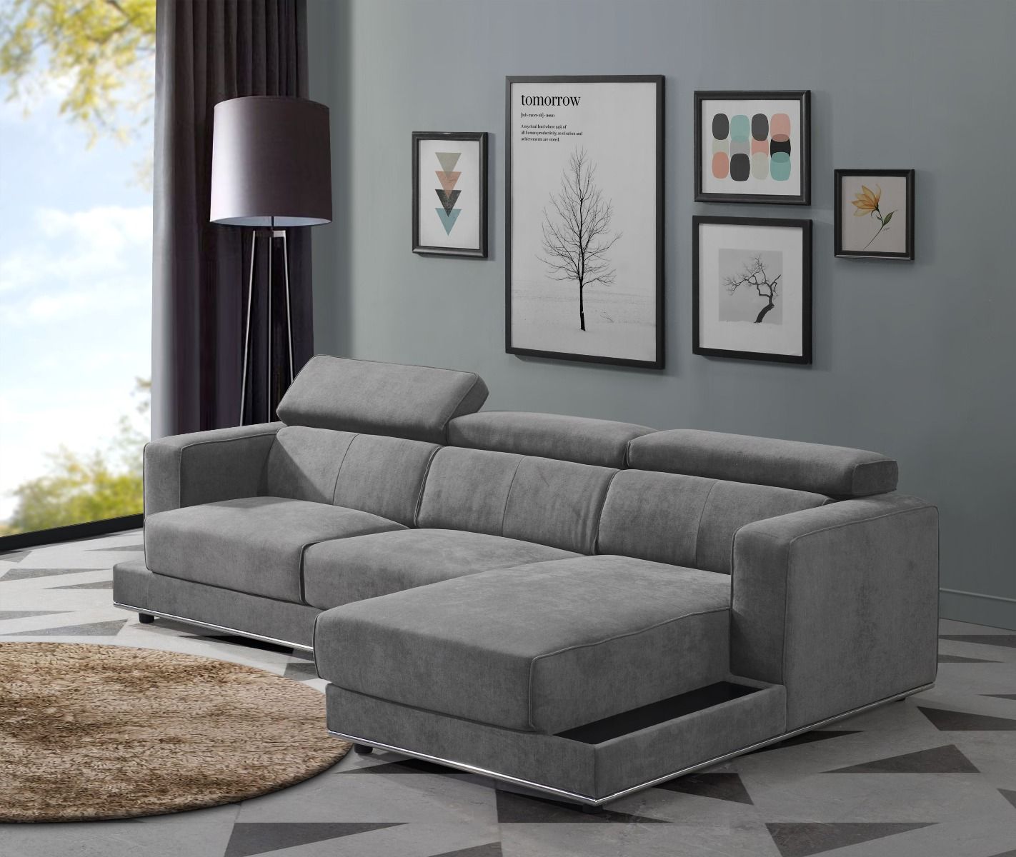 Alwin - Modular Lf Sofa - Dark Gray Fabric, alternate view 6