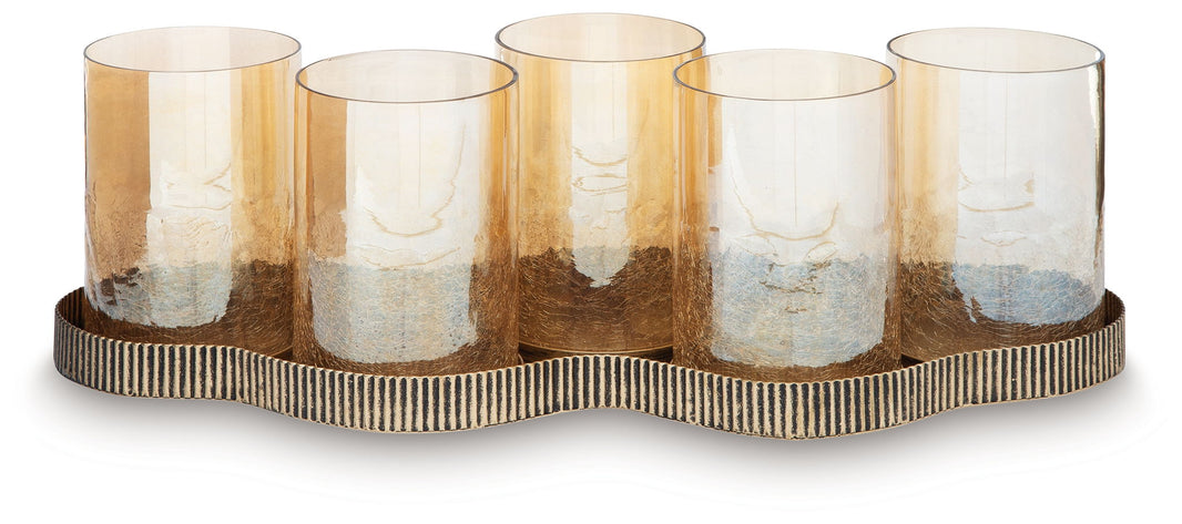 Evereton - Candle Holder - Antique Gold Finish