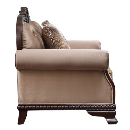 Chateau De Ville - Chair With Pillow (Same Lv01590) - Fabric & Espresso, alternate view 8 with wood construction