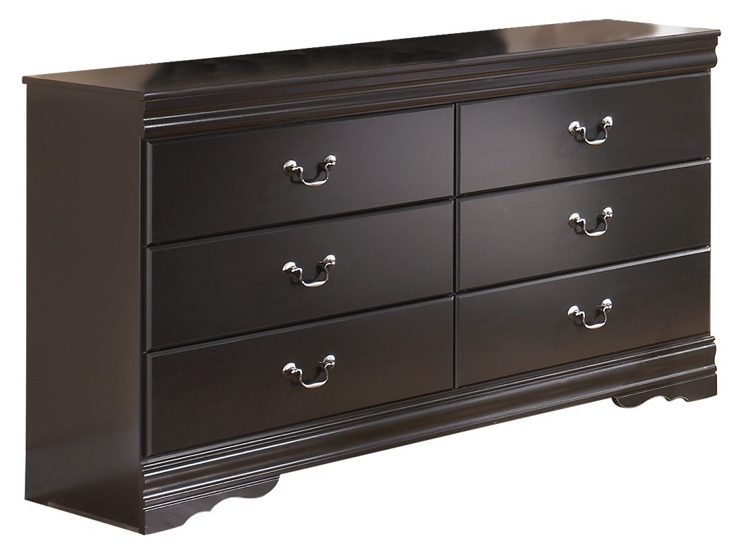 Huey Vineyard - Six Drawer Dresser - Black, product view with engineered wood