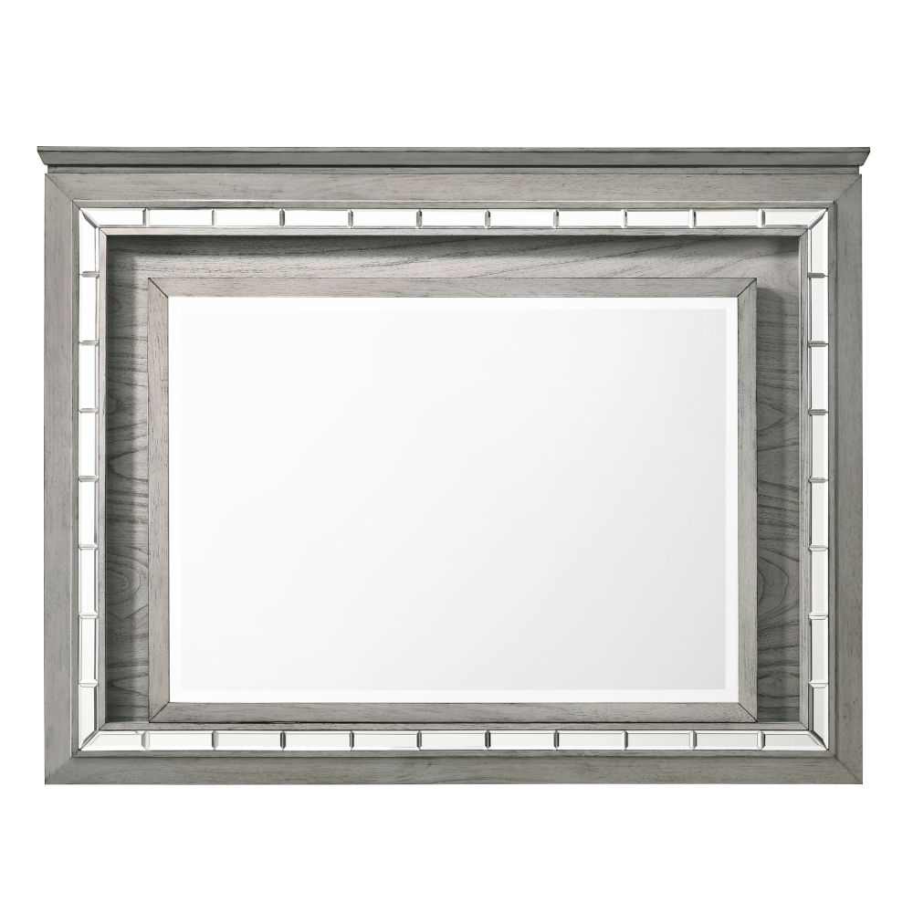 Antares - Mirror With LED - Light Gray Oak, alternate view 6 with wood construction