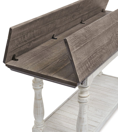 Havalance - Flip Top Sofa Table - Gray / White, alternate view 9 with engineered wood