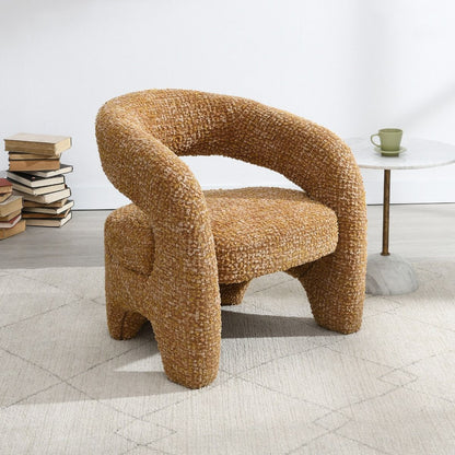 Pelia - Accent Chair - Orange Tweed, alternate view 9 with wood construction
