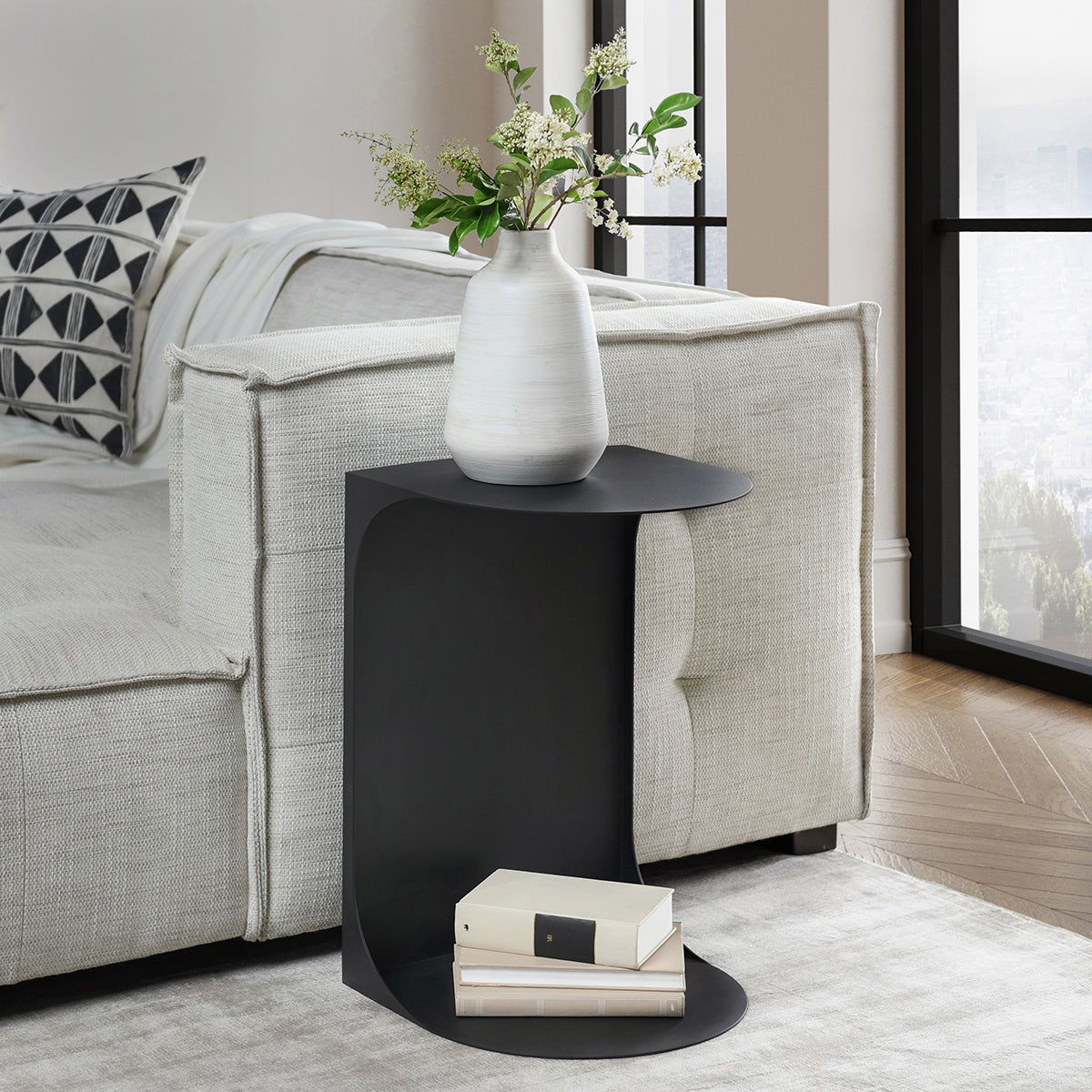 Cote - 16" Metal Accent Table - Black, alternate view 7