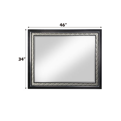 Nicola - Mirror - Silver Synthetic Leather & Black, alternate view 6