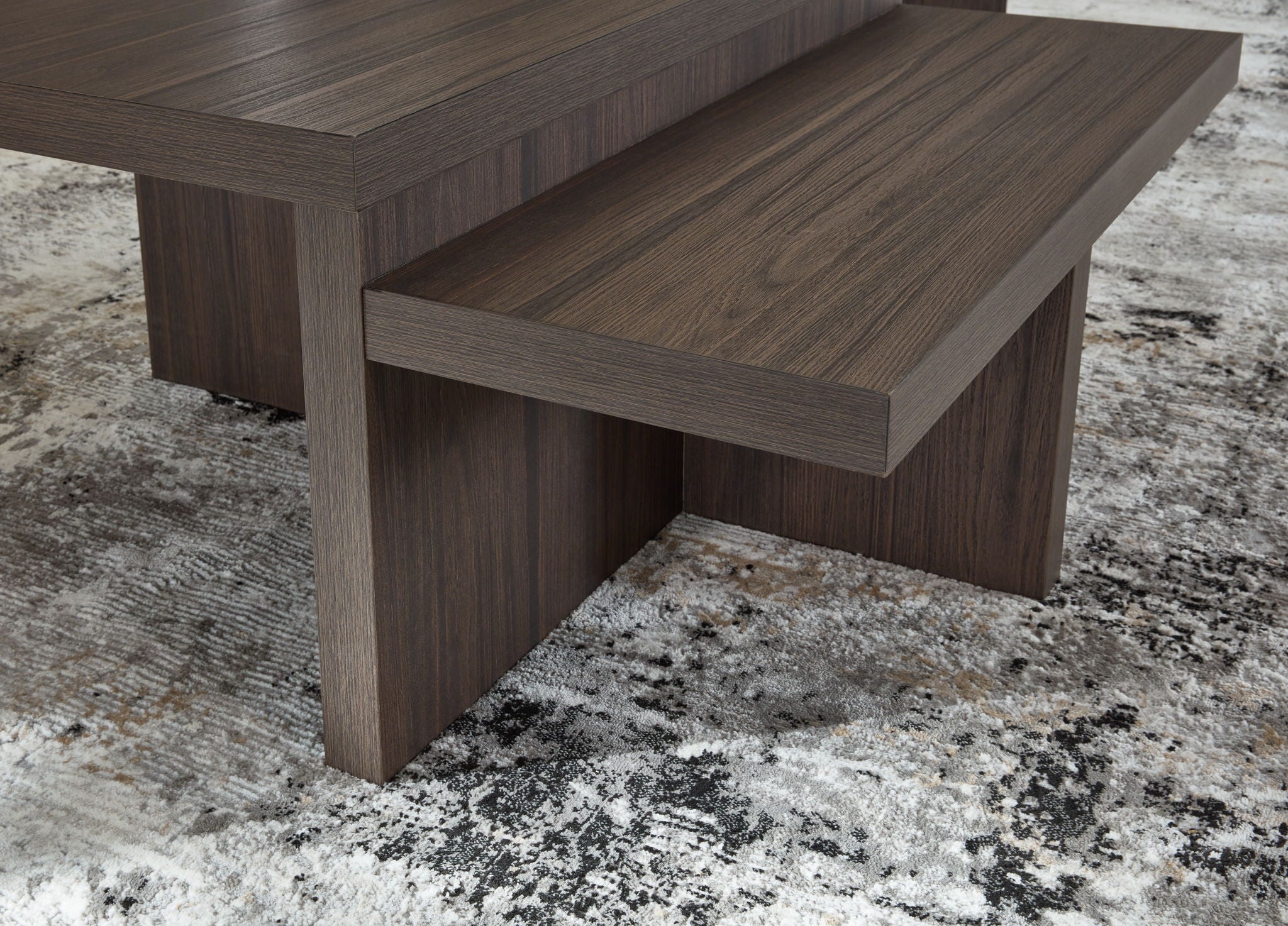 Zendex - Occasional Table Set (Set of 2) - Brown, alternate view 9 with wood construction