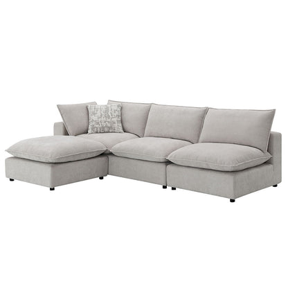 Marisa - Modular Armless Chair - Beige Boucle
