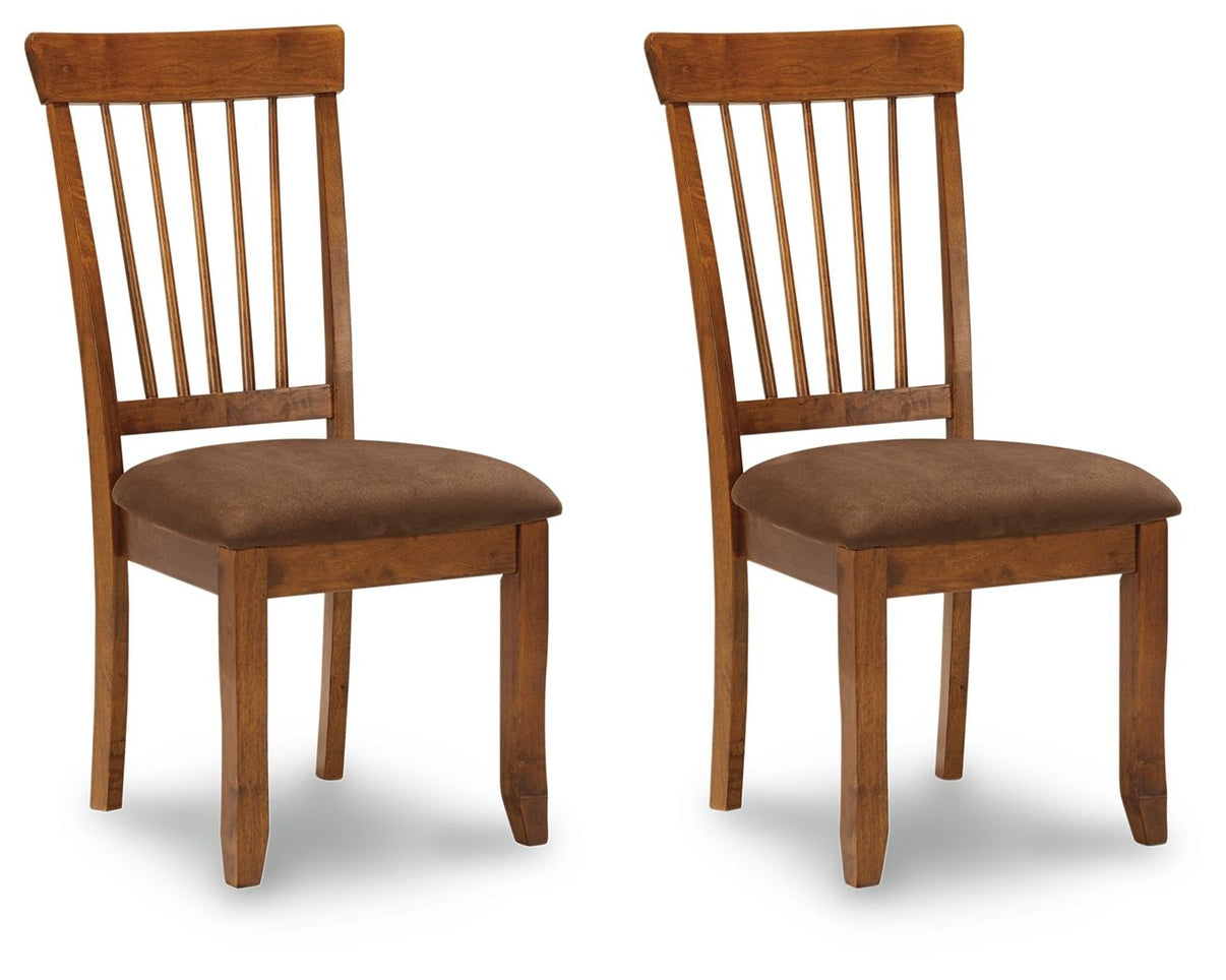 Berringer - Dining UPH Side Chair (Set of 2) - Rustic Brown, alternate view 7 with wood construction