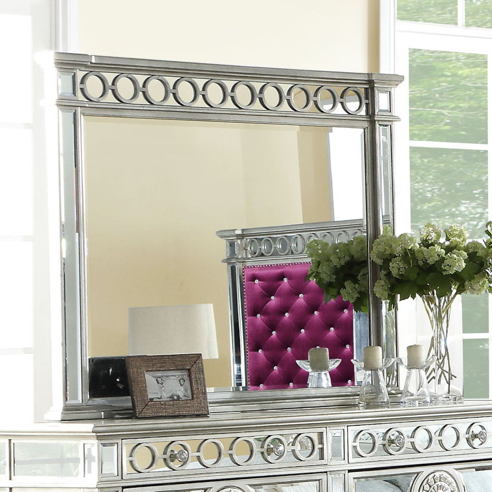 Varian - Mirror - Mirrored, product view with wood construction