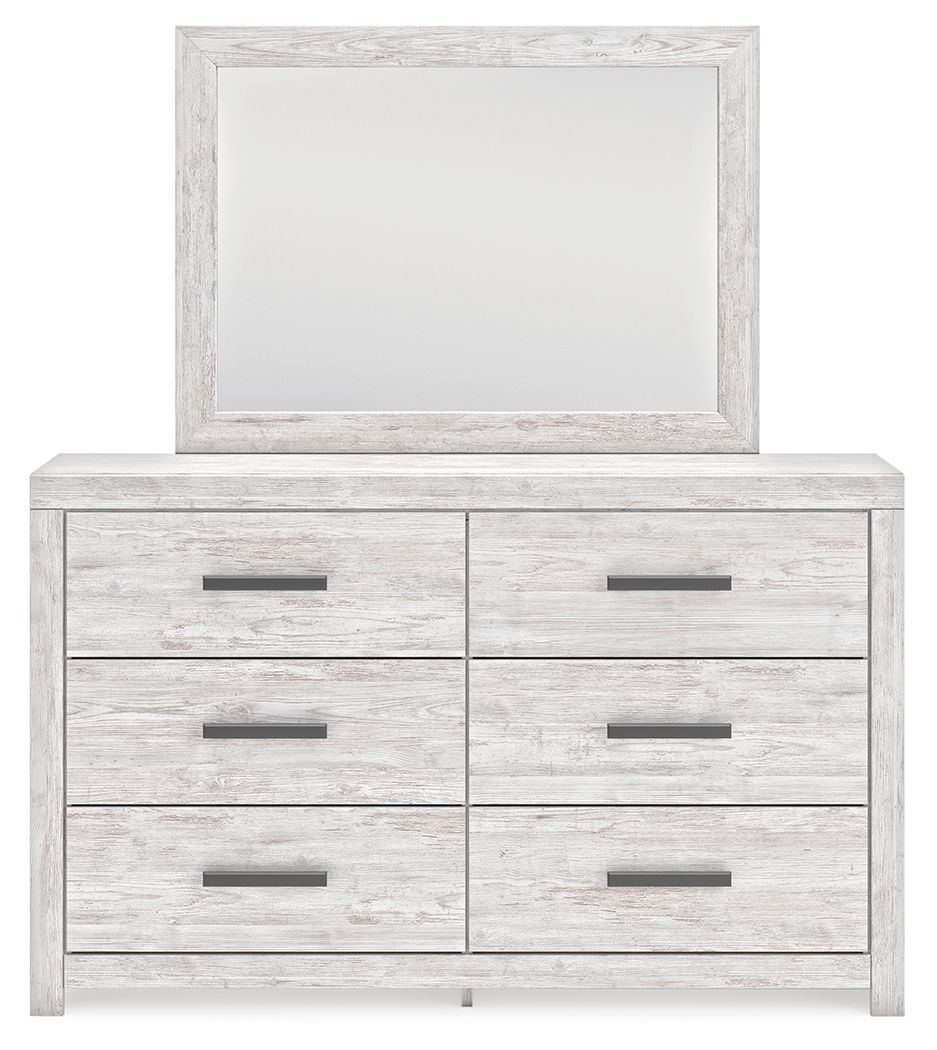 Cayboni - Dresser And Mirror - Whitewash, alternate view 9 with linen fabric