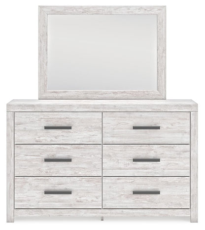 Cayboni - Dresser And Mirror - Whitewash, alternate view 9 with linen fabric