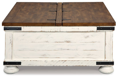 Wystfield - Cocktail Table with Storage - White / Brown, alternate view 8 with engineered wood