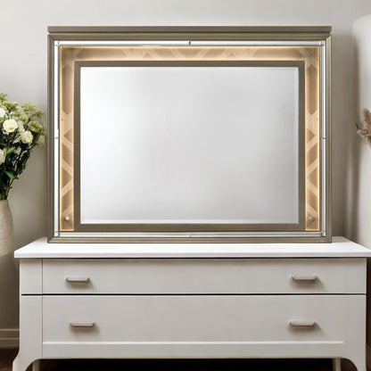Skylar - Mirror With Led, alternate view 6 with wood construction