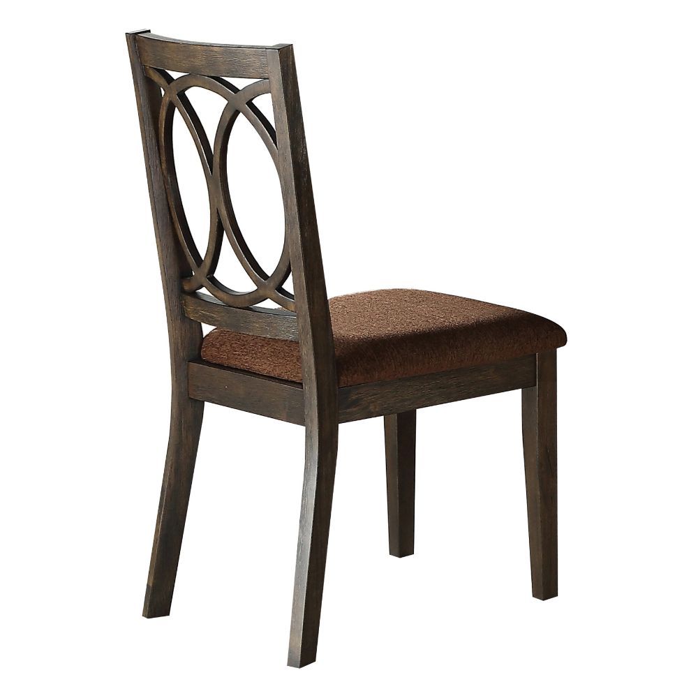 Jameson - Side Chair (Set of 2) - Brown Fabric & Espresso, product view with wood construction