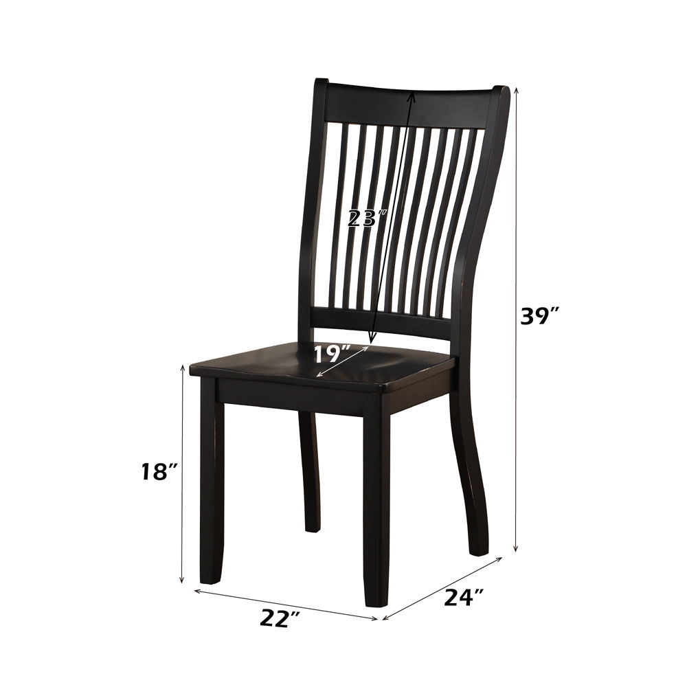 Renske - Side Chair (Set of 2) - Black, alternate view 7 with wood construction